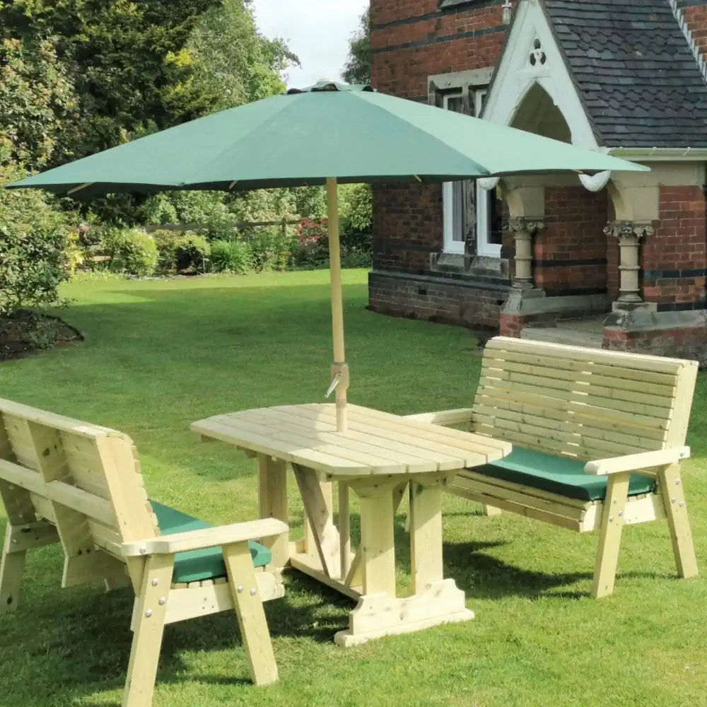 Six Seater Ergo Garden Table with Three-Seater Benches