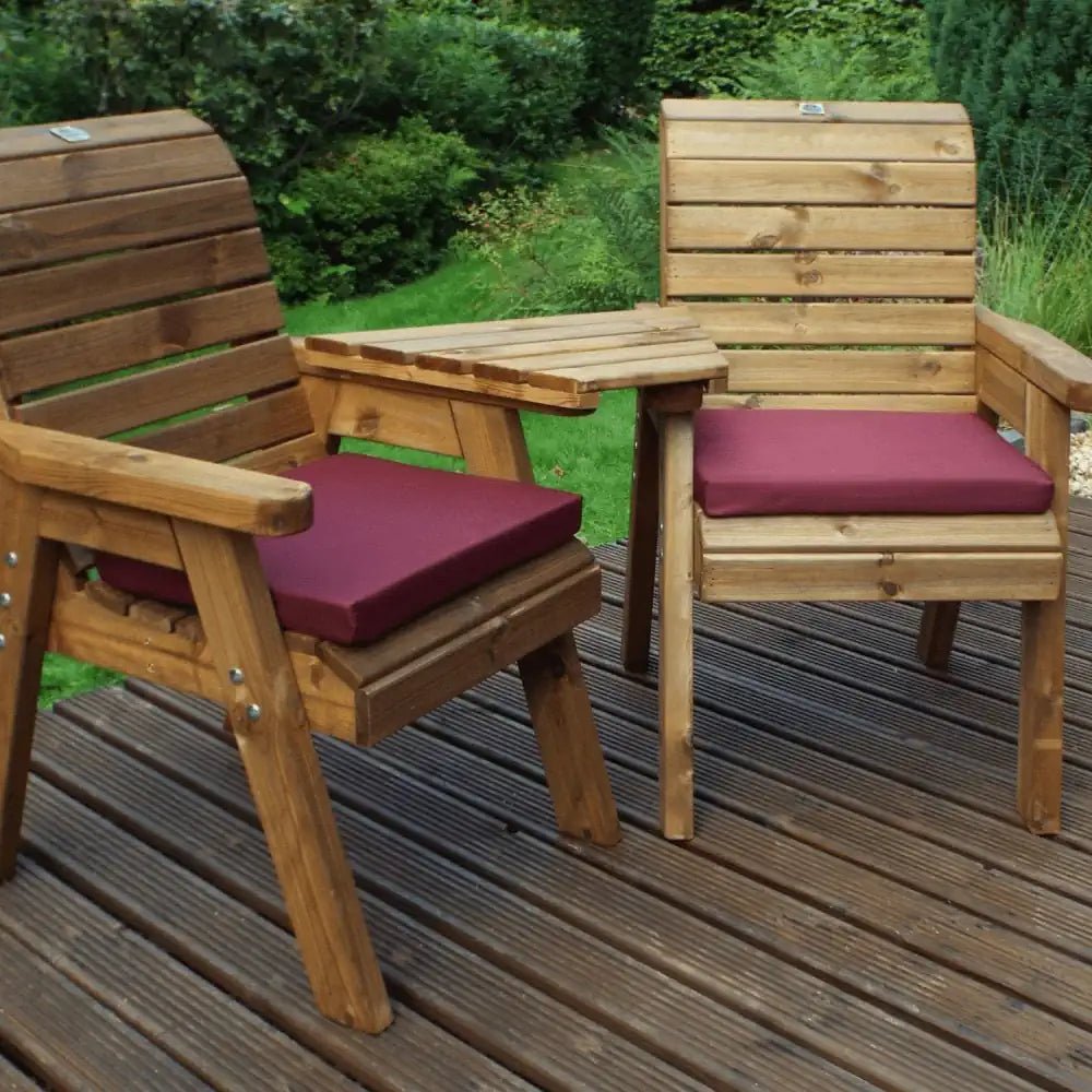 Cozy Outdoor Garden Love Seats on Woven Wood