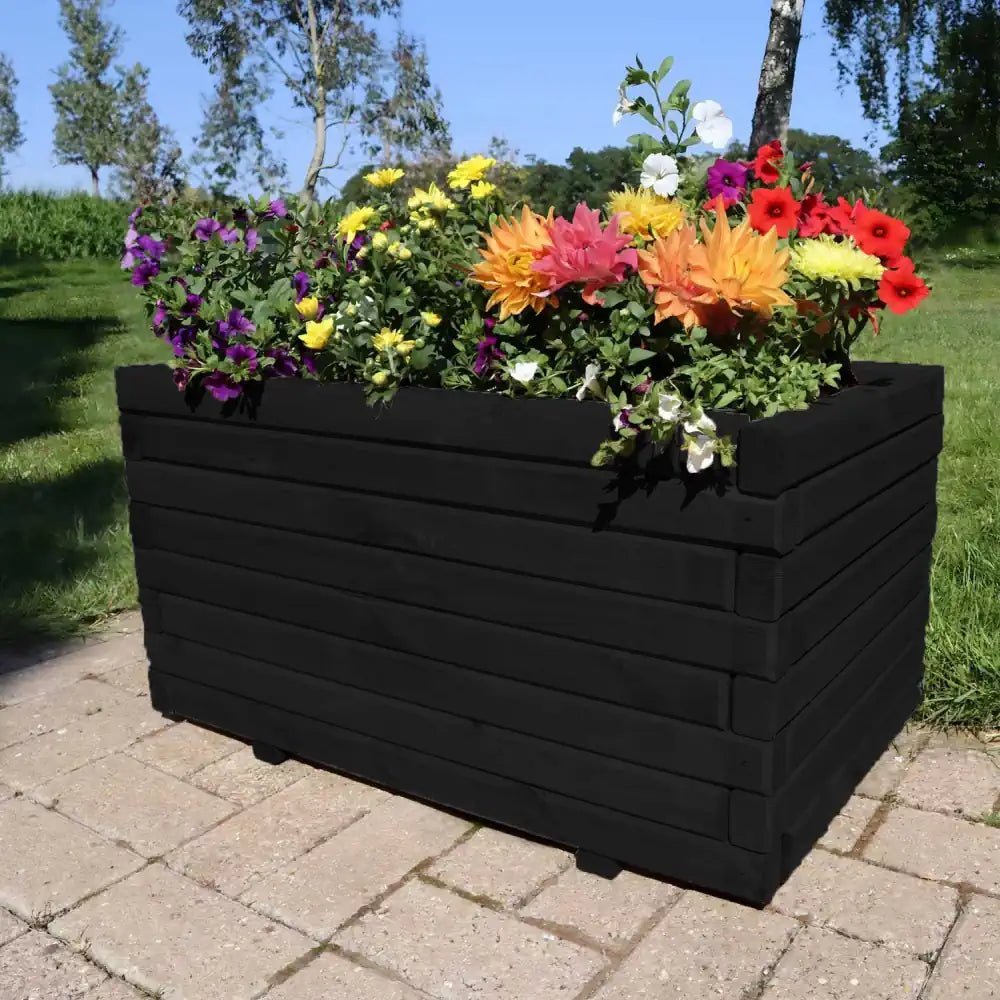 Raised wooden planters elevate your garden and improve accessibility.