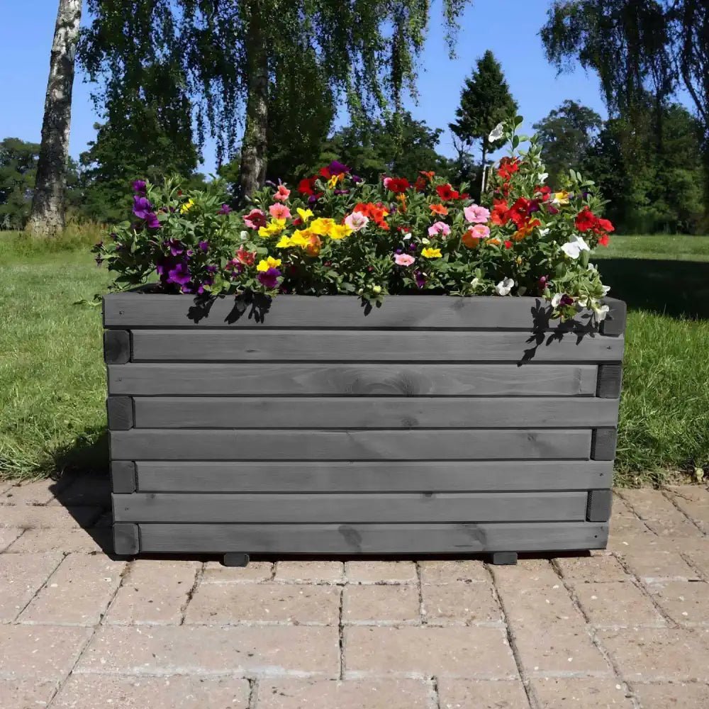 Pine wooden timber grey planter Woven Wood