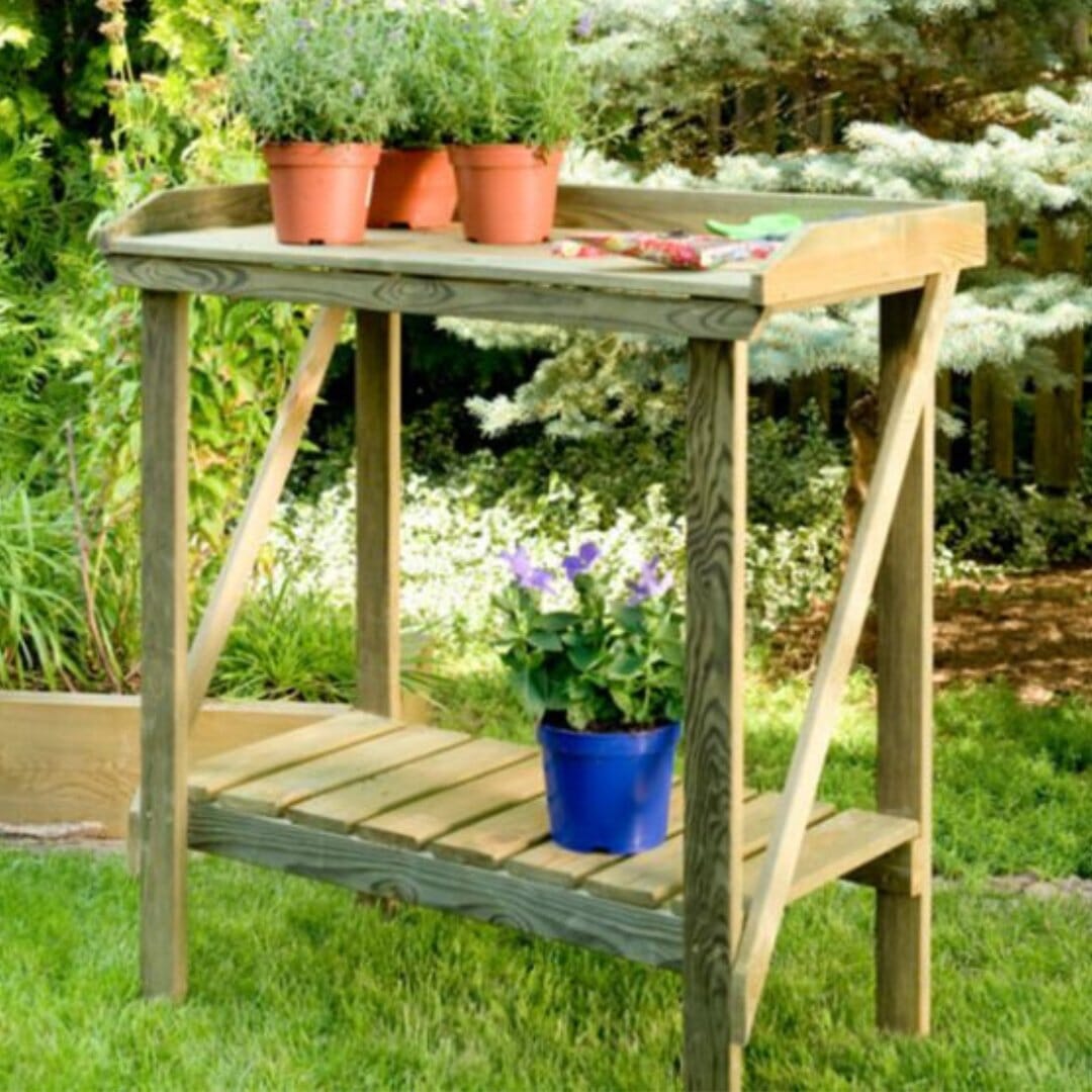 80cm Tall Wooden Garden Potting Bench