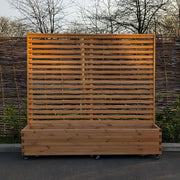 2m Black Pine Raised Wooden Trellis Planter