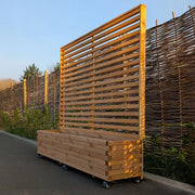 2m Grey Pine Raised Wooden Trellis Planter