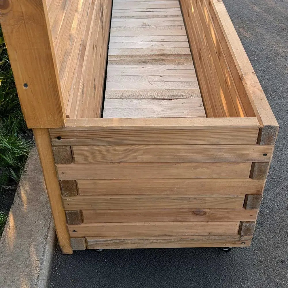 2m Pine Raised Wooden Trellis Planter