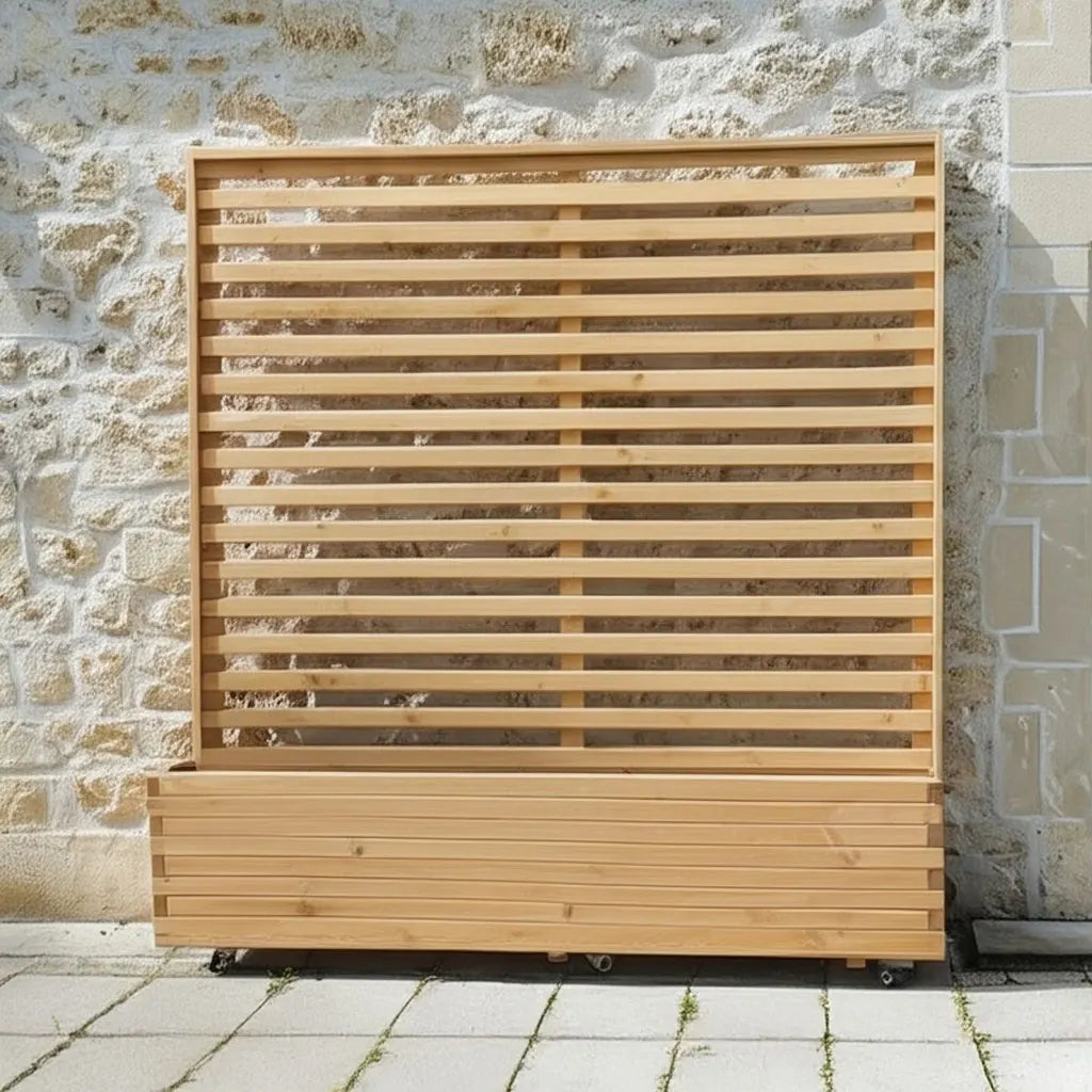 2m Pine Raised Wooden Trellis Planter