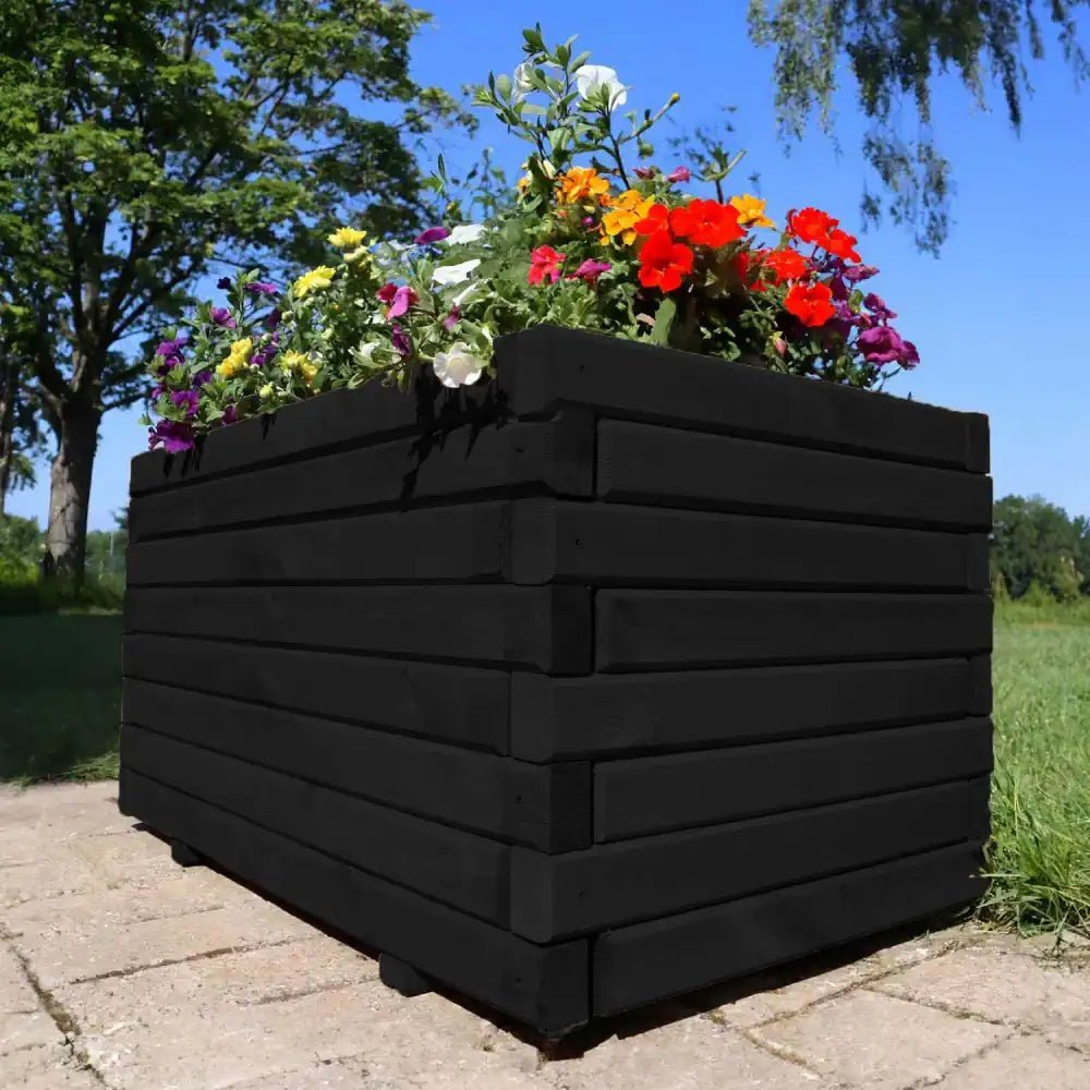 Large wooden planters add a touch of luxury to your outdoor living space.