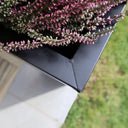 90cm Zinc Galvanised Matte Black Tapered Square Planter