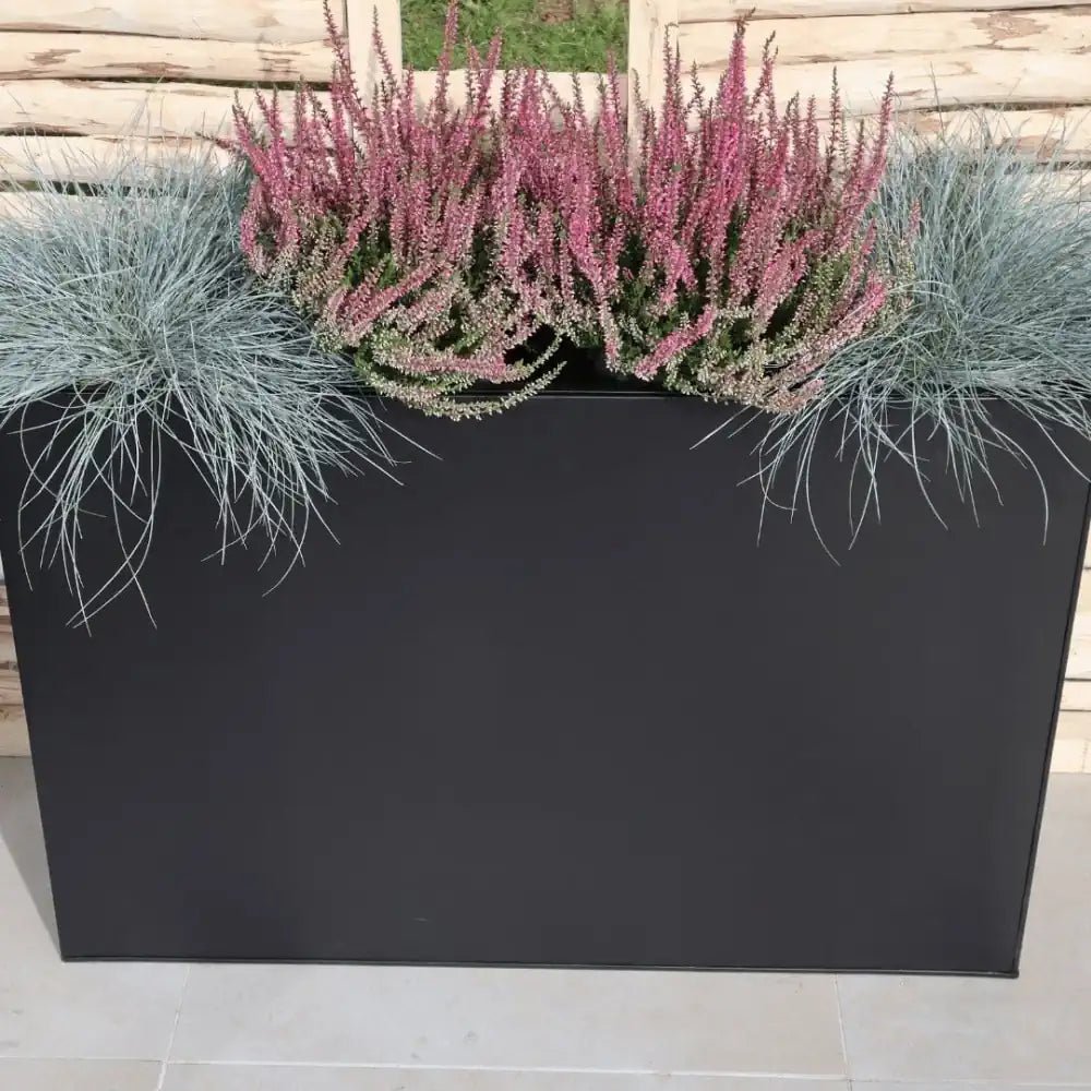 Large Galvanised Steel Trough Planter, Galvanised Steel Planter Woven Wood
