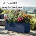 75cm Zinc Galvanised Blue Trough Planter