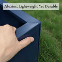 75cm Zinc Galvanised Blue Trough Planter