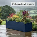 75cm Zinc Galvanised Blue Trough Planter