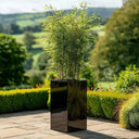 75cm Zinc Galvanised Polished Black Tall Square Planter