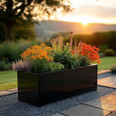 75cm Zinc Galvanised Polished Black Trough Planter