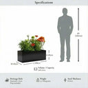 100cm Zinc Galvanised Polished Black Trough Planter