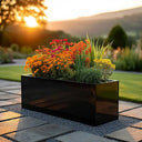 100cm Zinc Galvanised Polished Black Trough Planter