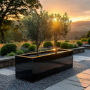 100cm Zinc Galvanised Polished Black Trough Planter