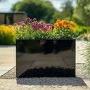 80cm Long Zinc Galvanised Polished Black 60cm Tall Trough Planter