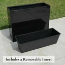 80cm Long Zinc Galvanised Polished Black 60cm Tall Trough Planter