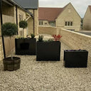 90cm Long Zinc Galvanised Polished Black 60cm Tall Trough Planter