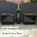 90cm Long Zinc Galvanised Polished Black 60cm Tall Trough Planter