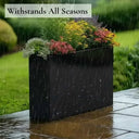80cm Long Zinc Galvanised Polished Black 60cm Tall Trough Planter
