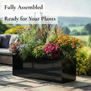 100cm Zinc Galvanised Polished Black Trough Planter