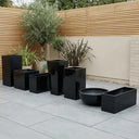 100cm Zinc Galvanised Polished Black Trough Planter
