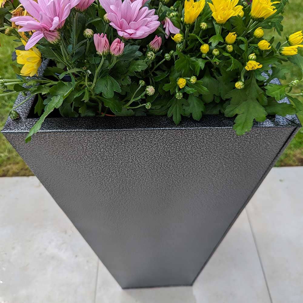 Zinc planters with minimalist design