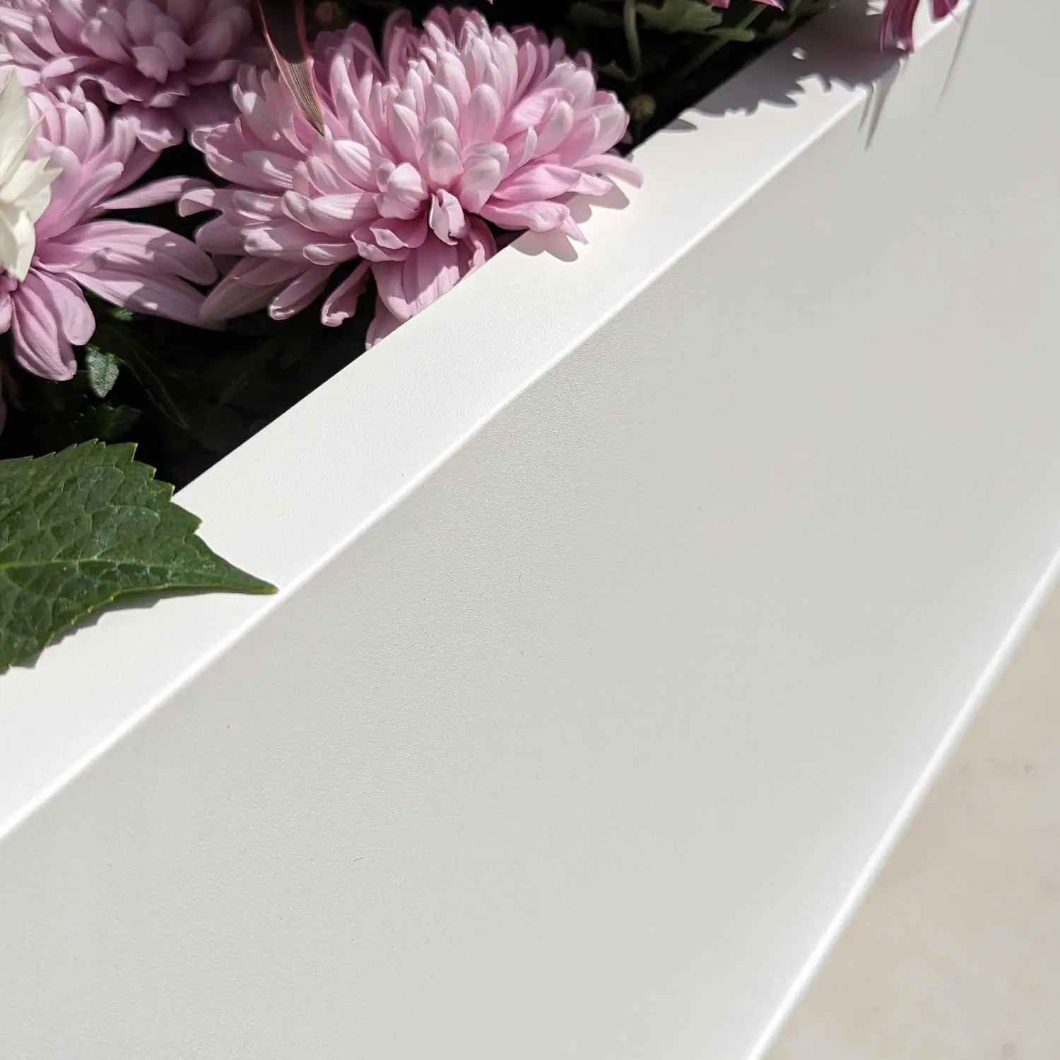 100cm Zinc Galvanised Matte White Trough Planter