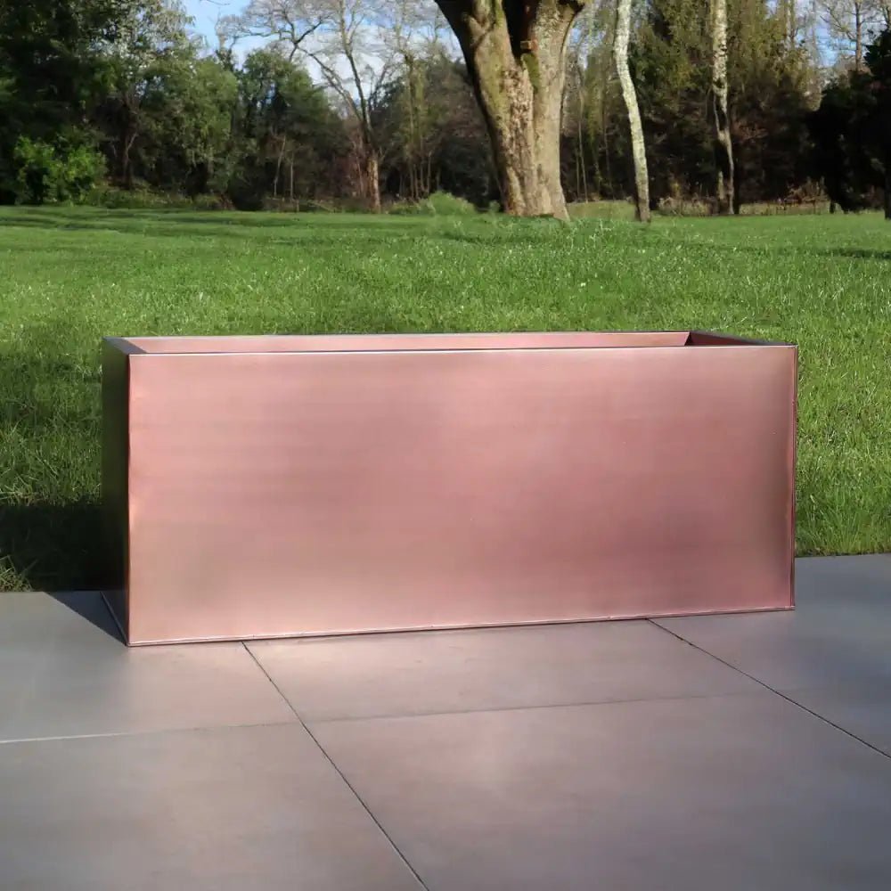 120cm Zinc Rose Gold Finish Trough Planter