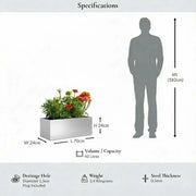 70cm Zinc Galvanised Silver Trough Planter