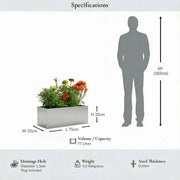 75cm Zinc Galvanised Silver Trough Planter