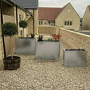 80cm Long Zinc Galvanised Silver 60cm Tall Trough Planter