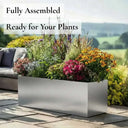 75cm Zinc Galvanised Silver Trough Planter