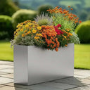 80cm Long Zinc Galvanised Silver 60cm Tall Trough Planter