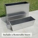 80cm Long Zinc Galvanised Silver 60cm Tall Trough Planter