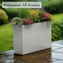 80cm Long Zinc Galvanised Silver 60cm Tall Trough Planter