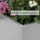 80cm Long Zinc Galvanised Silver 60cm Tall Trough Planter