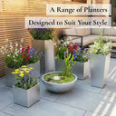 80cm Long Zinc Galvanised Silver 60cm Tall Trough Planter