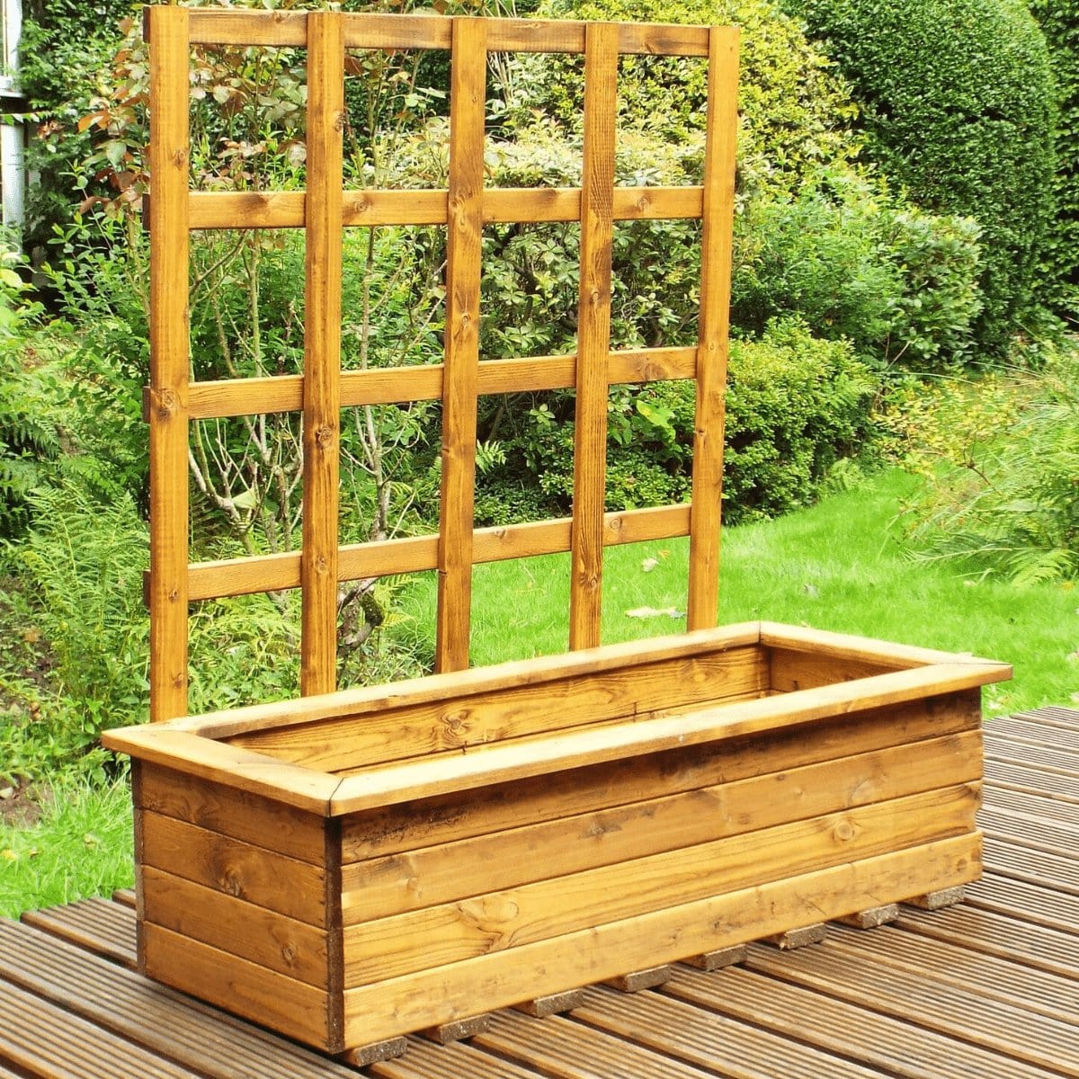 Rectangle Trellis 1.1m Redwood Extra Large Trellis Wooden Planter – Woven Wood